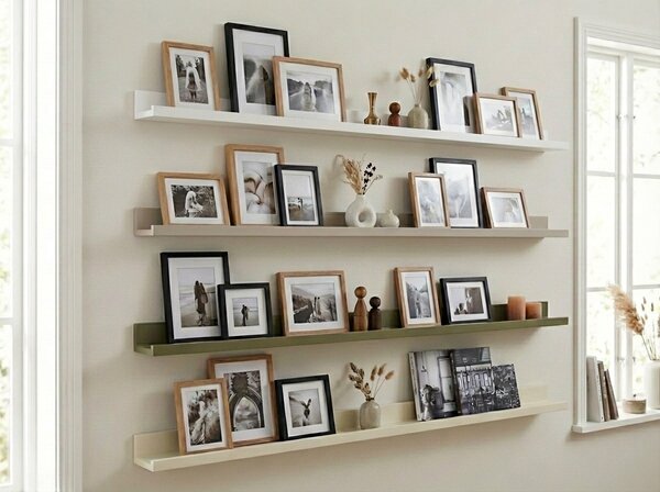 Fali kép polc FOTOPLANK 120 cm, bézs