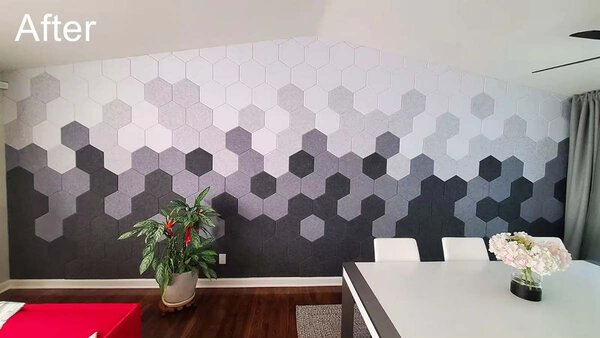 Bilnora extra sűrű hatszögletű öntapadós akusztikus falpanel szobába 9mm vastag 50*50 cm - 37 burlywood (vajszínű)
