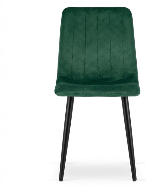 Sötétzöld bársonyszék LAVA BOTTLE GREEN fekete lábakkal