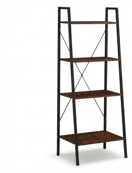 Könyvespolc TAYLOR 4 polc 147x60 cm, rusztikus barna