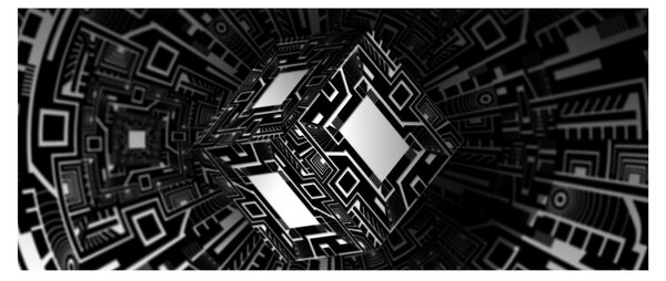 Absztrakt kockák képe (120x50 cm)