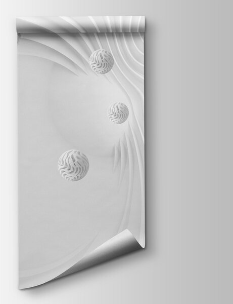 Fotótapéta Fehér kavargó felület fehér golyókkal, 3D fotótapéta, Népszerű fotótapéta, w08553 - Tapeko.hu