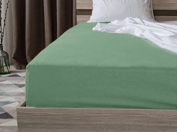 Jersey lepedő EXCLUSIVE sötétzöld 90x200 cm, 100% pamut