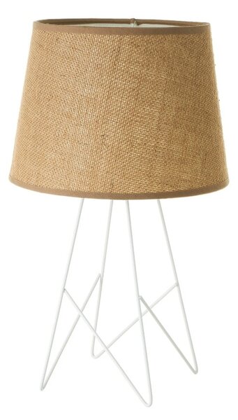 Fehér-natúr színű asztali lámpa textil búrával (magasság 38,5 cm) – Casa Selección