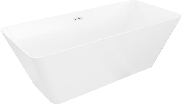 Mexen Velo Slim szabadon álló kád 170 x 75 cm, fehér, matt nikkel túlfolyó - 52811707500-97