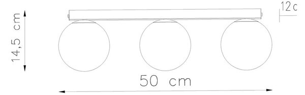 Fekete mennyezeti lámpa üveg búrával ø 12 cm Umerta – Sollux
