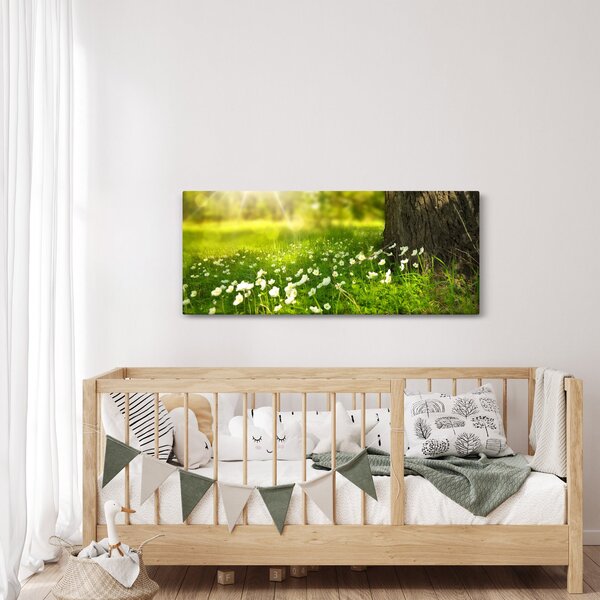 Tisztás és a virágok képe (120x50 cm)
