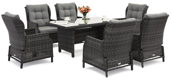 Garden Point technorattan kerti bútor Malaga Premium 6 antracit