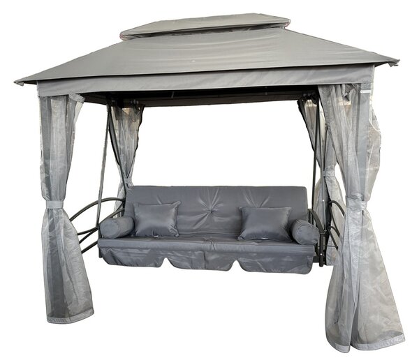 Huśtawka ogrodowa metalowa Nicea Premium Garden Point szara