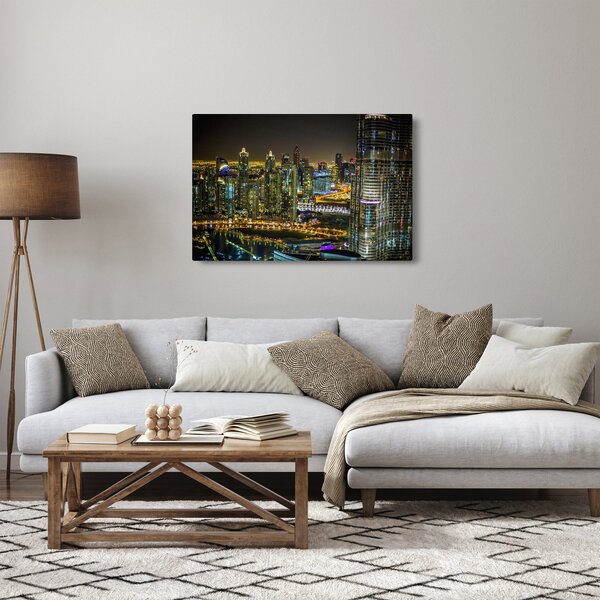 Éjszakai város képe (90x60 cm)