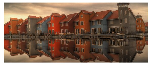 Színes házak képe (120x50 cm)