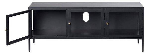 Fekete fém TV-állvány 132x52 cm Carmel – Unique Furniture