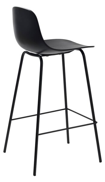 Fekete műanyag bárszék (ülésmagasság 67,5 cm) Whitby – Unique Furniture