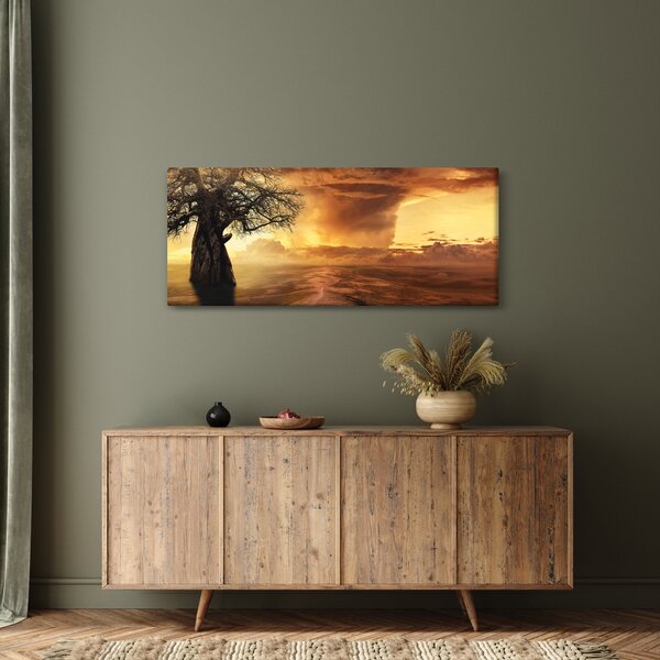 Narancssárga felhők képe (120x50 cm)