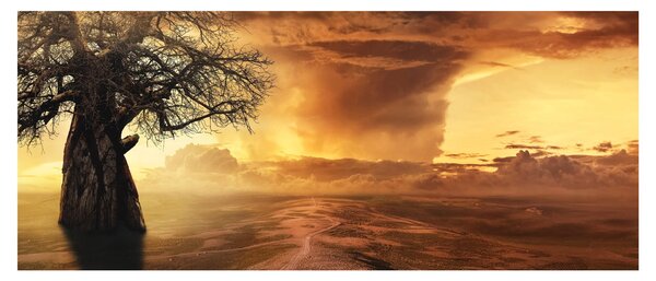 Narancssárga felhők képe (120x50 cm)