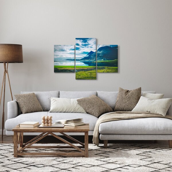 Egy tó hegyekkel képe (90x60 cm)