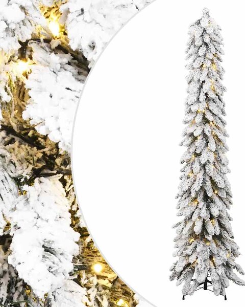 Megvilágított műkarácsonyfa 100 LED-del és hóval 180 cm