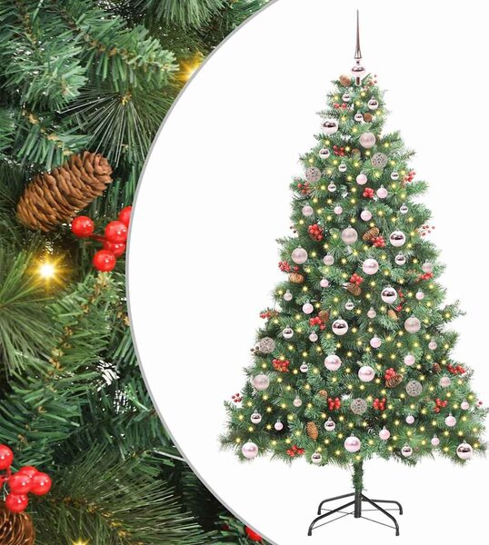 Mű karácsonyfa 300 LED Meleg fehér PVC és fém Zöld