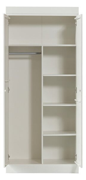 Fehér borovi fenyő ruhásszekrény 77x175 cm Connect – WOOOD