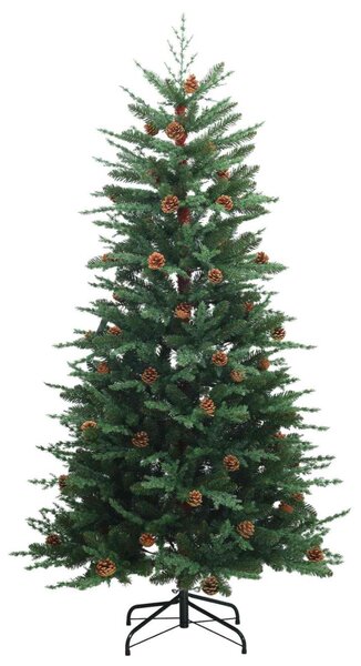 Műkarácsonyfa gömbbel 150 cm 150 LED Meleg fehér PE és PVC Zöld