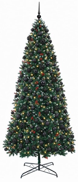 Műfenyő zsanéros ágakkal és gömbökkel 400 cm 600 LED