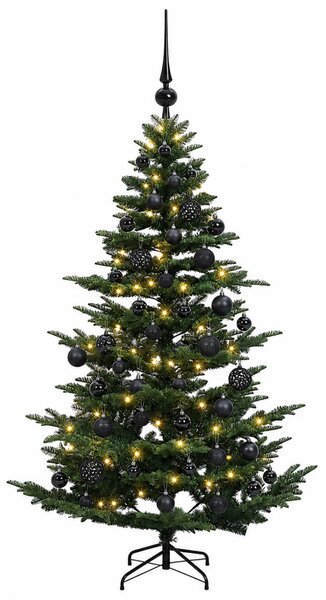 Műkarácsonyfa gömbbel 120 cm 150 LED Meleg fehér PE és PVC Zöld