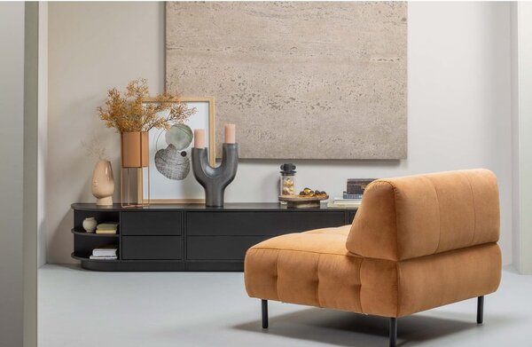 Fekete borovi fenyő moduláris TV-állvány 78x40 cm Finca – WOOOD