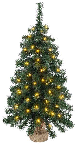 Mini karácsonyfa szett 60 cm 125 LED Meleg fehér PVC Zöld
