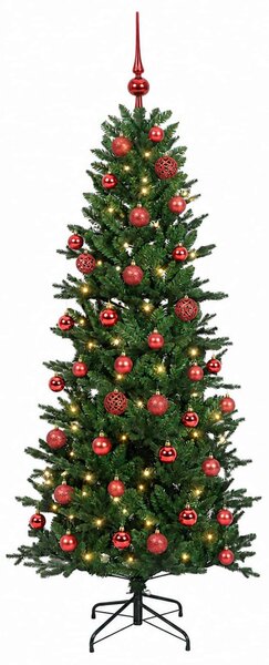 Műkarácsonyfa gömbbel 120 cm 150 LED Meleg fehér PVC és PE Zöld