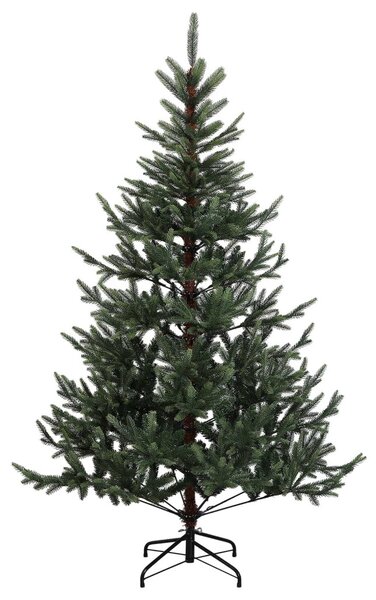 Műkarácsonyfa gömbbel 180 cm 300 LED Meleg fehér PVC és fém
