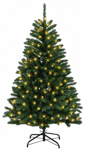 Műanyag Hajtogatós Karácsonyfa 150 cm 150 LED Meleg fehér acél