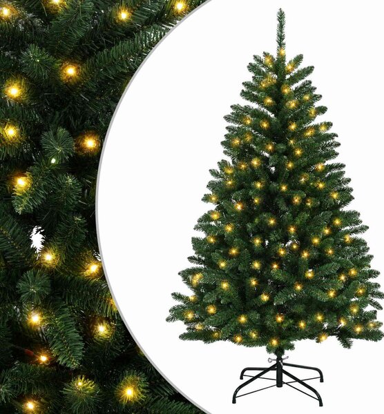 Műanyag Hajtogatós Karácsonyfa 150 cm 150 LED Meleg fehér acél