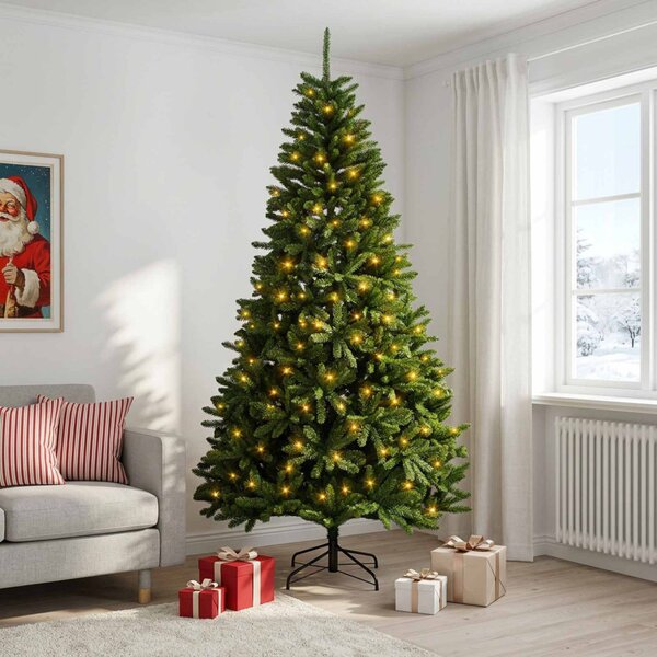 Műanyag Hajtogatós Karácsonyfa 210 cm 300 LED Meleg fehér