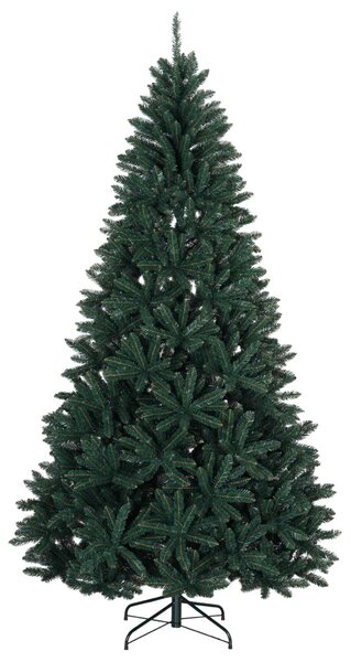Sötétzöld műkarácsonyfa gömbökkel 210 cm 300 LED Meleg fehér