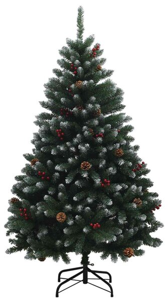 Zöld műkarácsonyfa gömbökkel 150 cm 150 LED Meleg fehér