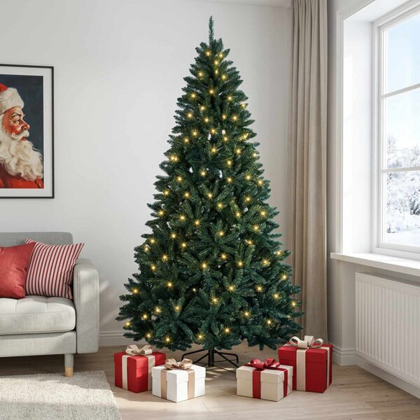 Műanyag Hajtogatós Karácsonyfa 210 cm 300 LED Meleg fehér