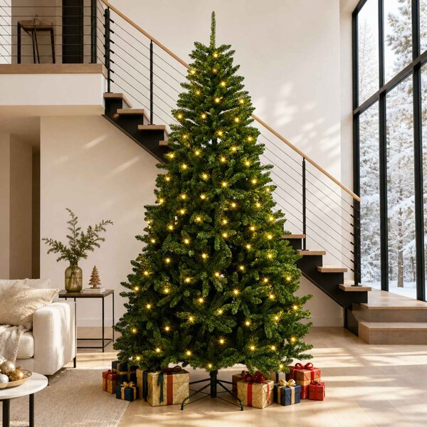 Műanyag Hajtogatós Karácsonyfa 300 cm 1000 LED Meleg fehér acél