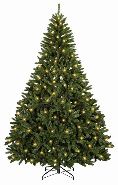 Műanyag Hajtogatós Karácsonyfa 210 cm 400 LED Meleg fehér acél