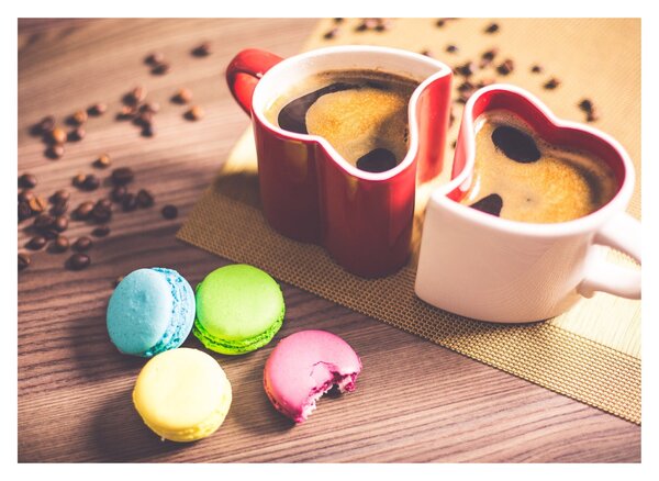 Kávé és a macaroon képe (70x50 cm)