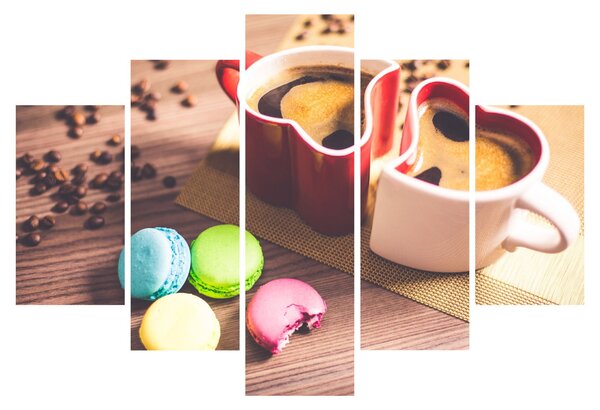Kávé és a macaroon képe (150x105 cm)