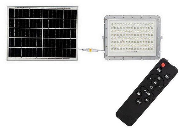 V-Tac LED Kültéri napalemes reflektor LED/20W/3,2V 4000K fehér + + távirányító VT1462