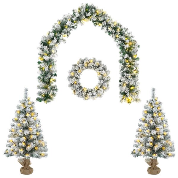 Mini karácsonyfa szett 90 cm 175 LED Meleg fehér PVC