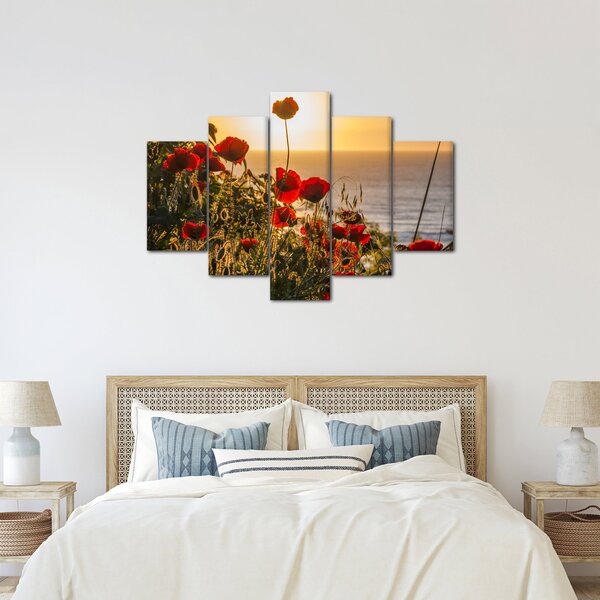 Naplemente és a pipacsok képe (150x105 cm)