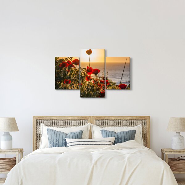 Naplemente és a pipacsok képe (90x60 cm)