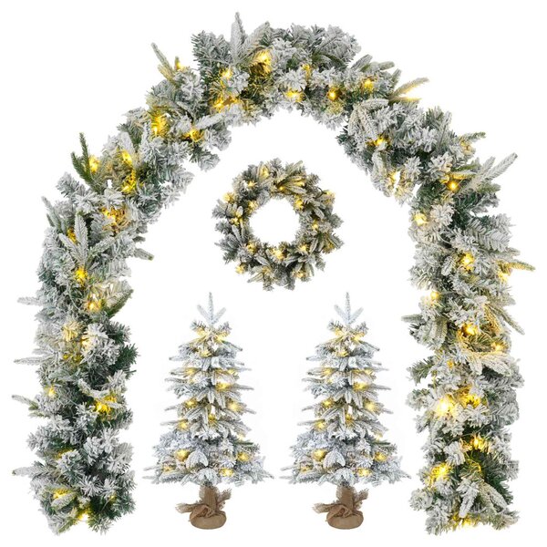 Mini Karácsonyfa 45 cm 125 LED Meleg fehér PVC és PE