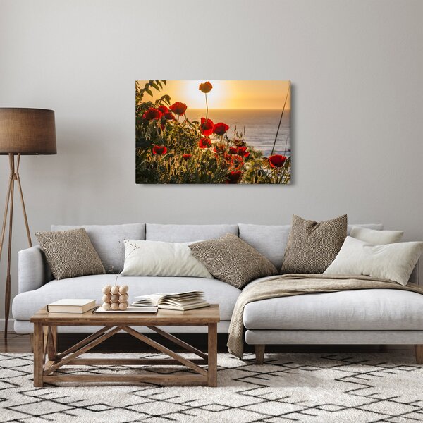 Naplemente és a pipacsok képe (90x60 cm)