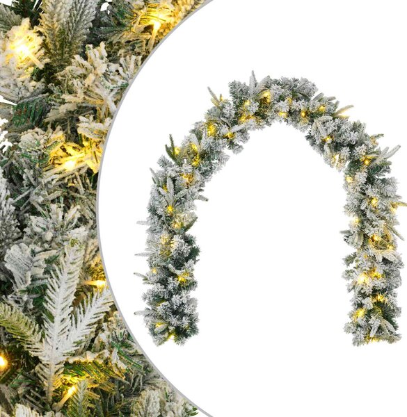 Karácsonyi girlanda Zöld és Fehér 270 cm PVC és PE 50 LED