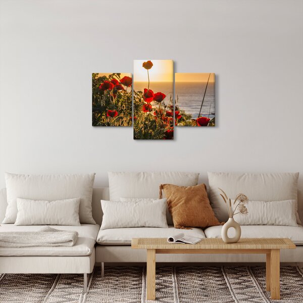 Naplemente és a pipacsok képe (90x60 cm)