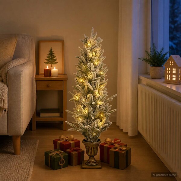 Mini Karácsonyfa 120 cm 100 LED Meleg fehér PVC és PE