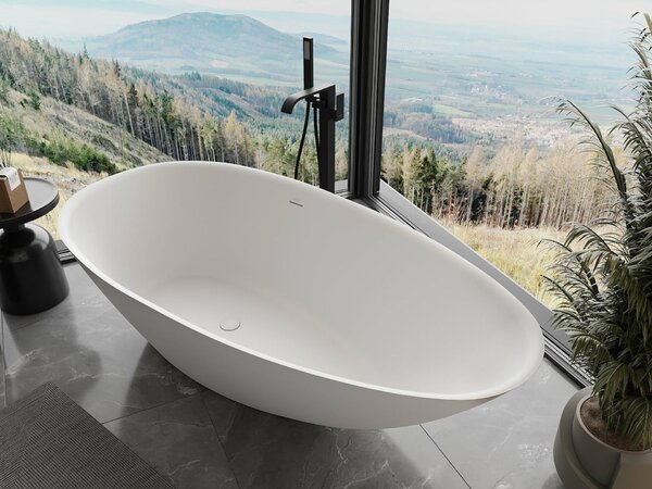 Mexen Milano szabadon álló kád konglomerátumból 150 x 82 cm, fehér matt - 57301508500